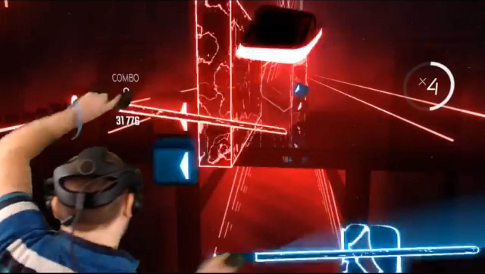 Beat Saber in front of a green screen