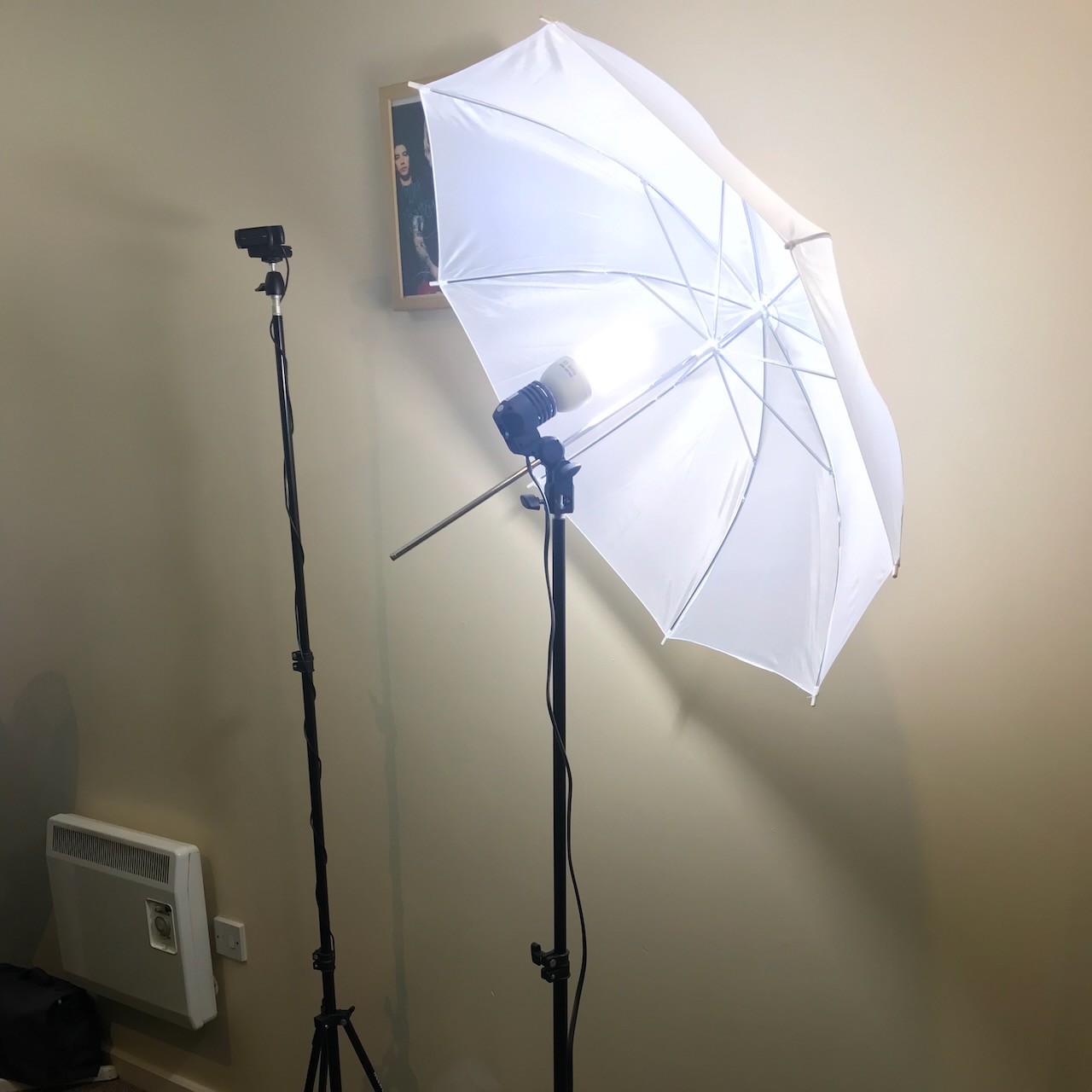 Lighting and Camera setup to record myself in front of the green screen