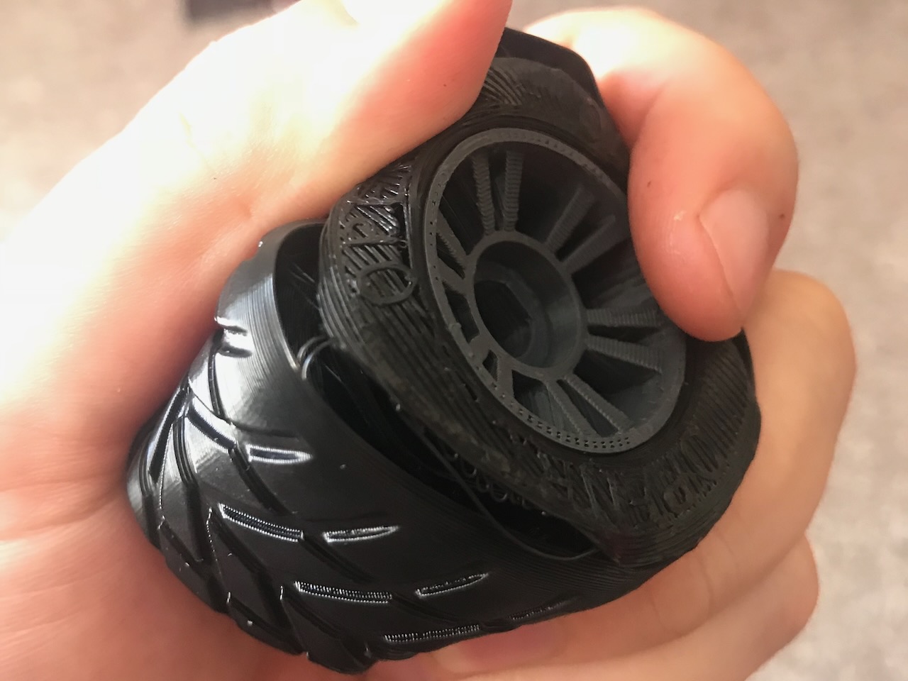 The TPU Tyres are quite hard to print