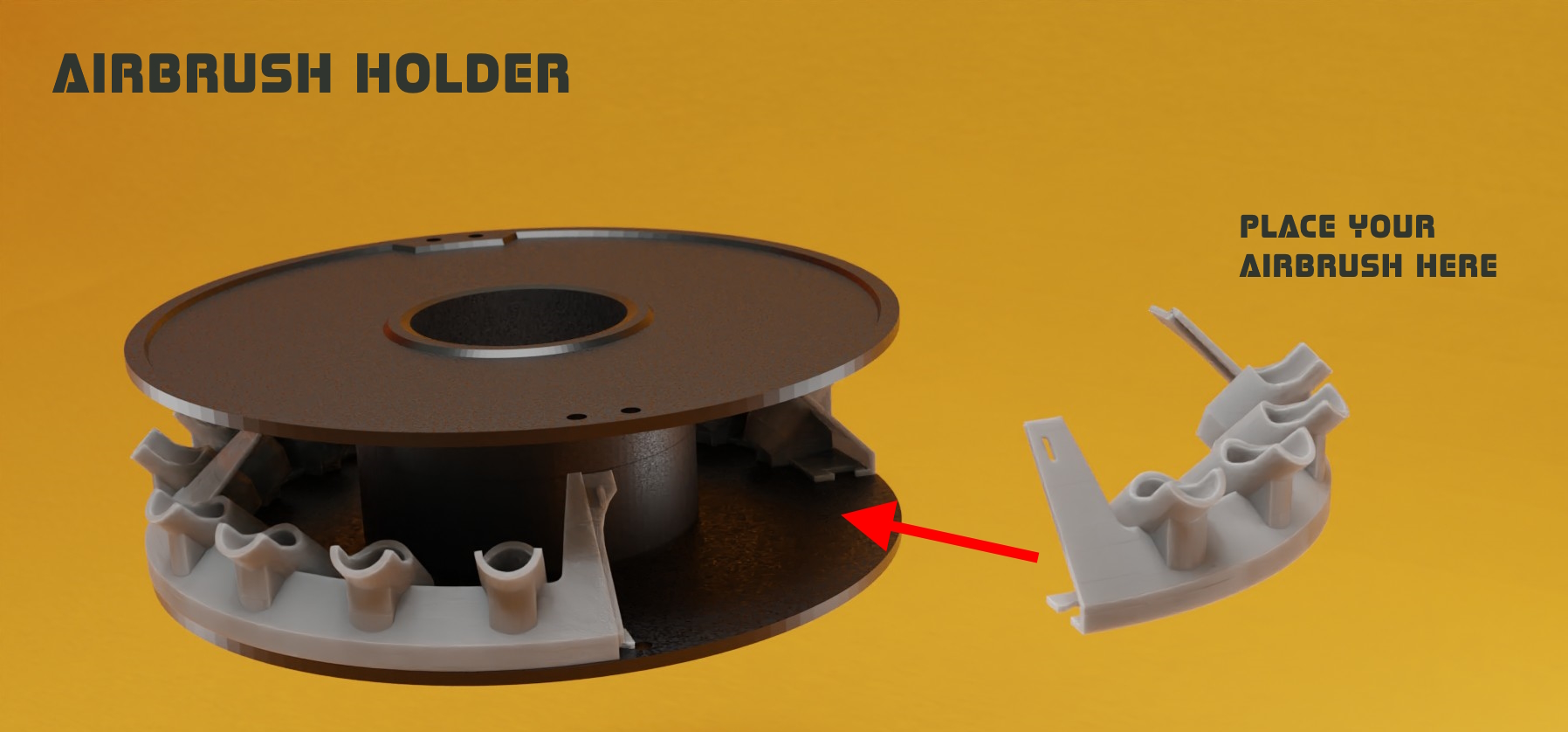 3D render of the Airbrush Holder