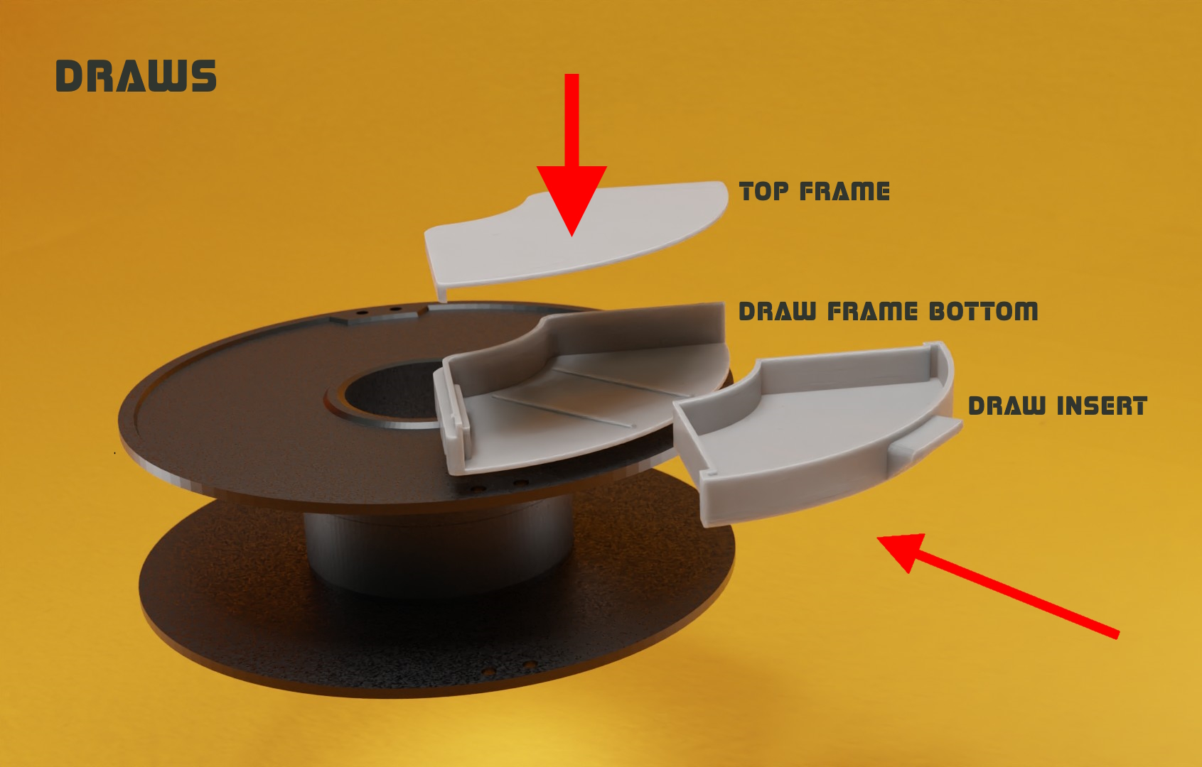 3D render of the Draws