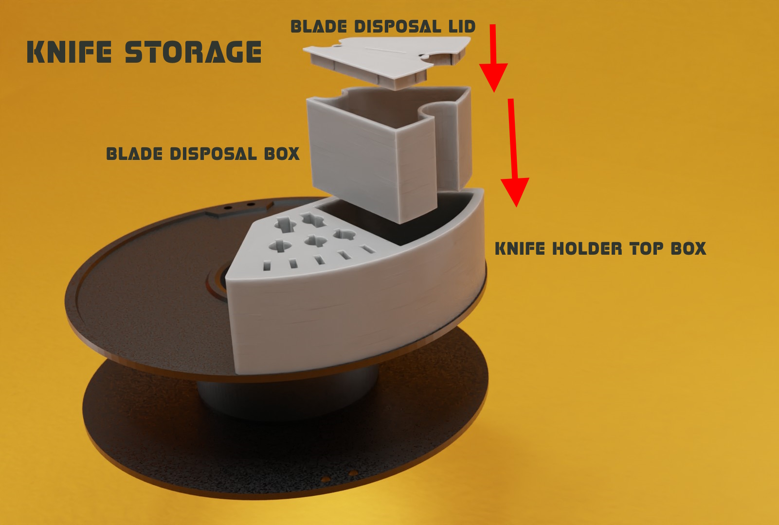 3D render of the Knife Storage