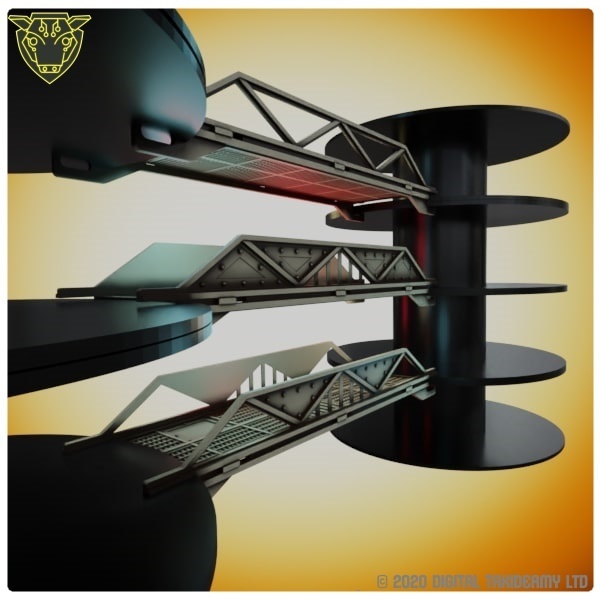 Sci-Fi Spool Tower: Metal Bridge