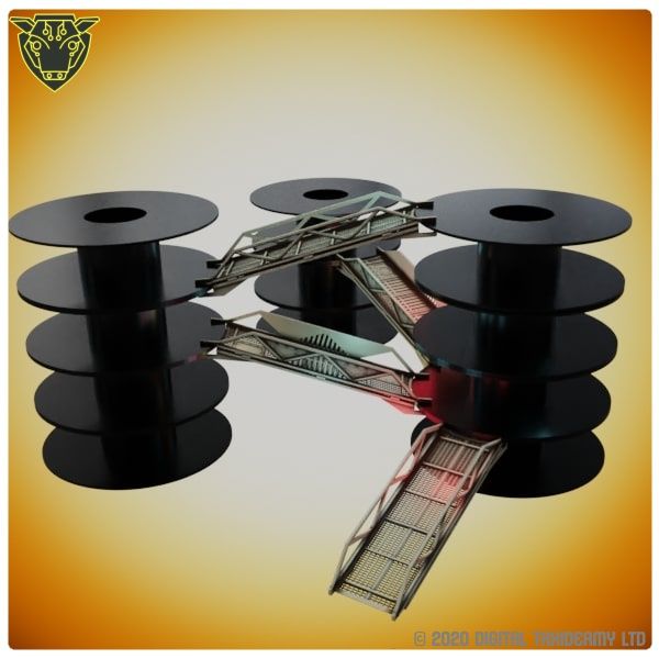 Sci-Fi Spool Tower: Metal Ramp