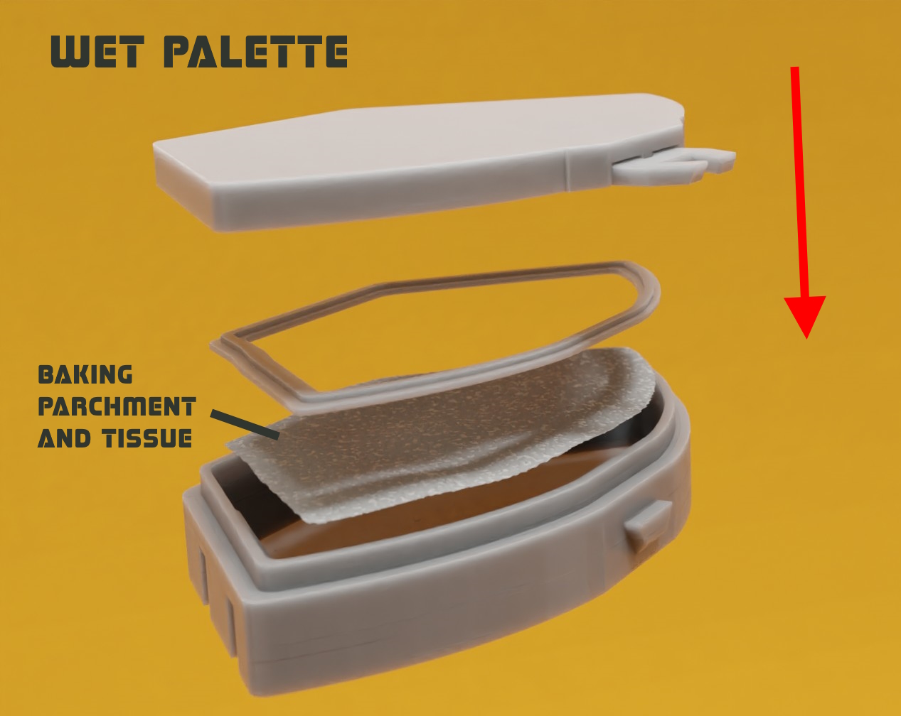 3D render of the Wet Palette